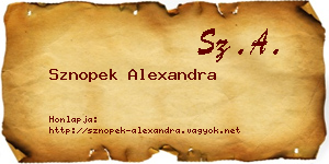 Sznopek Alexandra névjegykártya